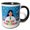 Black/White, variant on 3drose, a Woman Chemistry Scientist. Merry Christmas. Artsy Greeting Card, 11oz Two-tone Green Mug