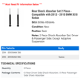 thumbnail image 2 of Rear Shock Absorber Set 2 Piece - Compatible with 2012 - 2015 BMW 335i Sedan 2013 2014, 2 of 2