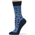 thumbnail image 6 of 7BIGSTARS KINGDOM Women Bamboo Novelty Crew Socks - 4 Pack Large - Heart, Dot, Stripe, Camomile, Flower - Casual Seamless - Dark Navy, Estate Blue, Denim Blue - Sock Size: 10-12; Shoe Size: 8-12 L, 6 of 9