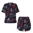 thumbnail image 6 of "Wukai Thanksgiving Women's Pajama Set - Short-Sleeve Top and Shorts with Elastic Waistband and Pockets for Loungewear, Yoga, and Casual Wear-X-Large, 6 of 8