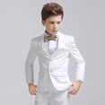 thumbnail image 5 of Conjunto de 3 piezas de chaleco y pantalón blanco para niños, traje para bautismo, boda, graduación, vestido elegante para bebés y adolescentes, disfraz de fiesta, 5 of 5