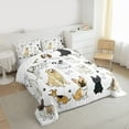 thumbnail image 3 of Homewish Cartoon Pug Dog Full Size Comforter Sets for Teens, Kawaii Animal Bedding Comforter Set, Cut Dalmatian Print Reversible Bedding Sets, Microfiber Bedroom Decor, 3 Pieces, 3 of 8