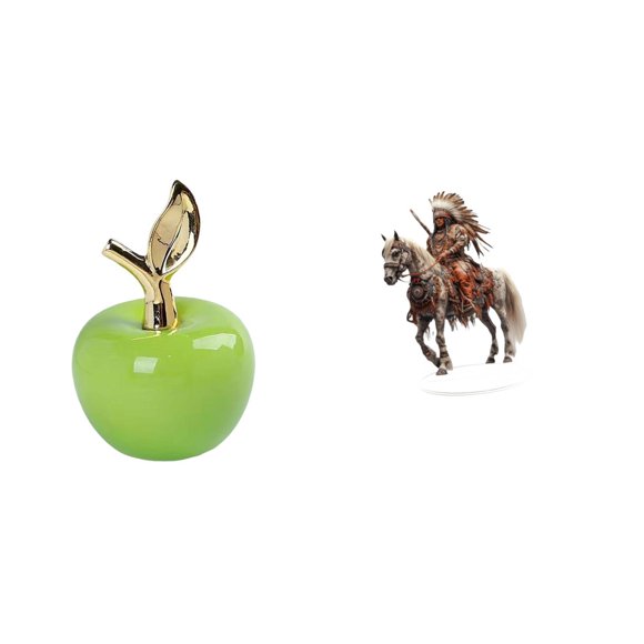 Escultura De Fruta De Cerámica Y Adorno De Caballero Acrílico, Centro De Mesa Para Decoración Del Hogar, Sala De Estudio, Regalo De Vacaciones