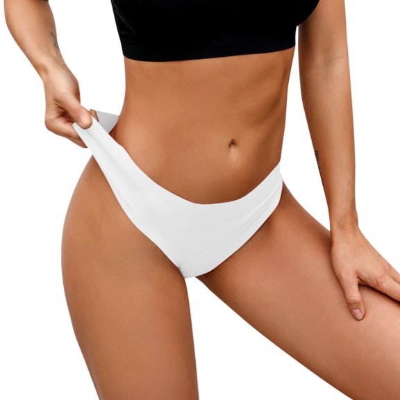 Yesqmun Thongs for Women Boxer Shorts Women’s Bikini Soft Stretch Invisibles Briefs No Show Underwear No Boundaries Panties for Women(Clearance Items)White XL