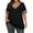 34Black195, variant on WERYOUNG Women's T Shirts Fashionable Casual Patchwork Tees Short Sleeved V Neck T-Shirts Trendy Tops XXL