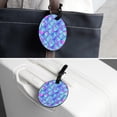 thumbnail image 7 of 2Pcs Leather Round Mermaid Scale Cruise Luggage Tag with Privacy Cover and Name ID Tag - Suitable for Travel Handbags Backpacks School Bags Luggage Tags, 7 of 7