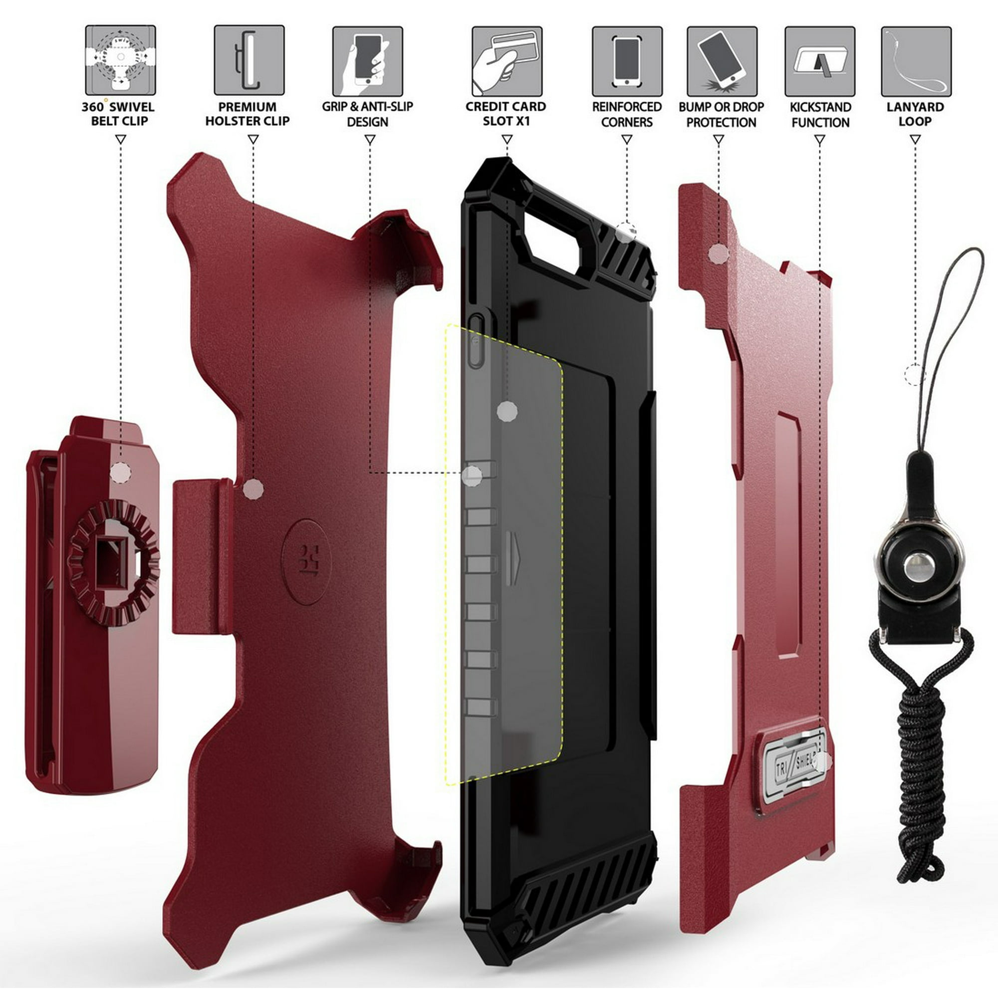 Iphone 8 cases with belt clip hot sale