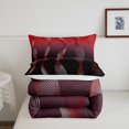 thumbnail image 4 of Gradient Gradient Red to Black Bedding Set Ombre Twin Comforter Set ,Trippy Spiral Silver Wave Line Quilt,Abstract Art Room Decor Aesthetic, 4 of 5