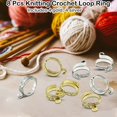 thumbnail image 2 of 8pcs Crochet Ring for Finger Yarn Guide, Adjustable Crochet Tension Knitting Ring, Metal Yarn Holder Hook, 2 of 5