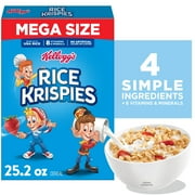 Kellogg's Rice Krispies Breakfast Cereal, 8 Vitamins and Minerals, Mega Size, 25.2 oz