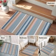 thumbnail image 5 of 2x3 Ft Entryway Area Rug, Blue Grey Orange Striped Kitchen Rug Runner Washable Floor Mat, Modern Stripes Art Farmhouse Non Slip Indoor Door Mat Throw Carpet for Bathroom Living Room Bedroom, 5 of 8
