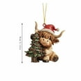 thumbnail image 3 of Cartoon Cow Decorative Ornament Christmas Tree Ornament Car Interior Animal Hanging Ornament for Christmas Home Decoration Window Wall Hanging Ornament, 3 of 5