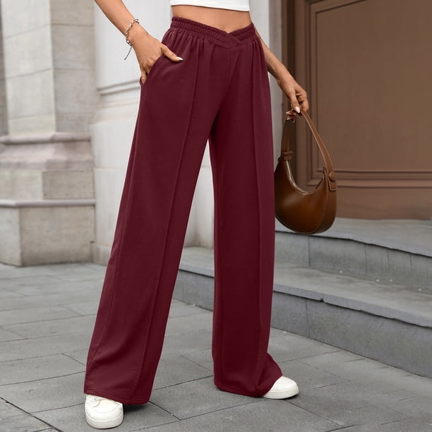 WILLBEST Pantalones Casuales para Mujer, Cómodos, con Cintura Elástica, Corte Holgado y Pierna Recta, Ideales para Uso Diario y Relajación. Chica