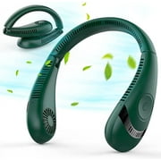 Portable Foldable Leafless Neck Fan, 3000 mAh Rechargeable Battery, 3-speed Adjustment, Suitable for Outdoor green