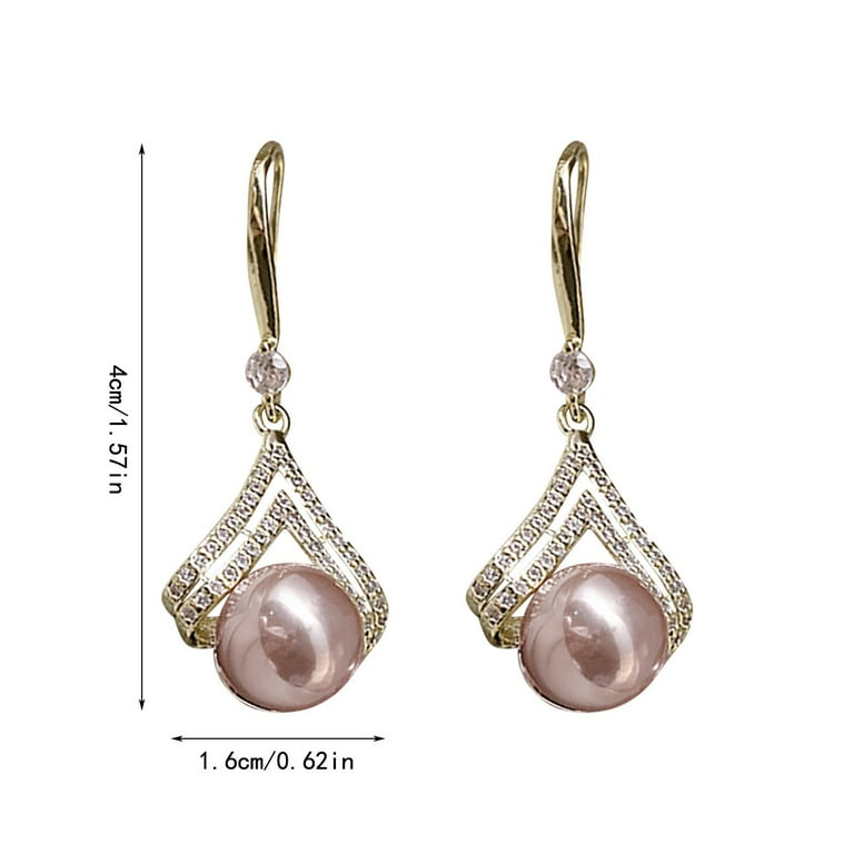 OUEPLLOZ Clearance Pearl Earrings for Women Delicate Women's Gold