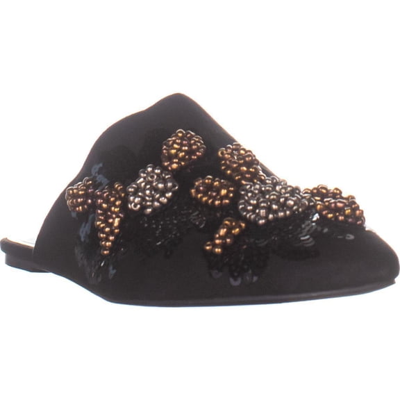 Womens Charles by Charles David Fickle Flat Mules, Black Micro, 7 US