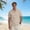 Khaki, variant on Zylanna Men's Cuban Collar Button Down Shirt, Casual Breathable with Pockets Short Sleeve Summer Beach Wear for Vacation Army Green