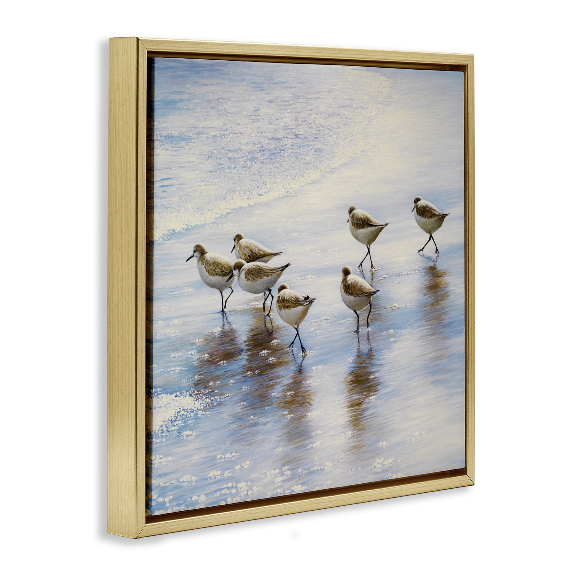 Stupell Industries Sand Dancers on Shore Gold Framed Floater Canvas Wall Art, design by Bruce Nawrocke
