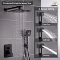 thumbnail image 4 of Boyel Living 9.8" Wall-Mounted Rain Shower Faucet with Pressure Balanced Valve Square Shower Faucet Set with Bathtub Spout,Matte Black, 4 of 11