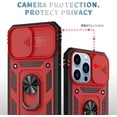 thumbnail image 3 of for iPhone 13 Pro 6.1" Stand Case with Slide Camera Cover Military Grade Heavy Duty  Rugged Dual Layer Full Body Shockproof Protection Built-in Ring Kickstand Magnetic Hard Back Case Red, 3 of 14