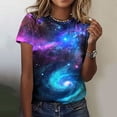 thumbnail image 1 of TaTaai Casual Starry Sky Print T-Shirt Soft Cotton Relaxed Fit Short Sleeve Round Neck Lightweight Breathable Spring Summer Casual Daily Wear Men Women Top Gift, 1 of 6