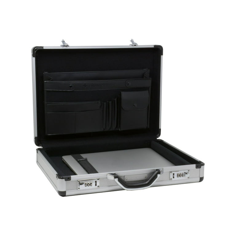 Alpine Swiss Expandable Attache Case Dual Combination Lock Hard Side Briefcase Black