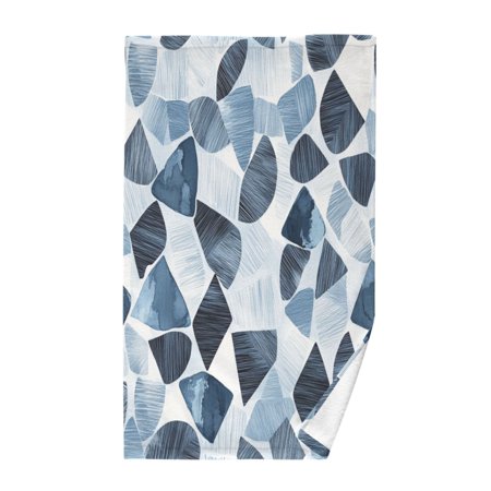 Cool Toned Modern Pattern Single Pack 100% Cotton Bath Towel (16'' x 28'') Soft, Highly Absorbent, Ideal for Bathroom, Gym, Beach