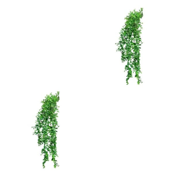 Naiovety Green Freshen Up Home Olor texturizado de plantas colgantes falsas con fuertes propiedades decorativas Eucalyptus Dark Gree Eucalipto Verde Oscuro 2piezas