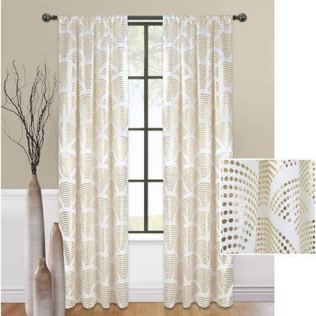 Mainstays Sunrise Metallic Window Curtain Panel Walmart Com