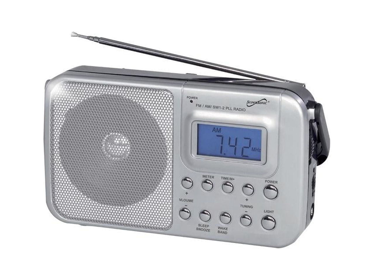 Supersonic SC1091 4 Band AM/FM/SW1-2 PLL Radio - Silver