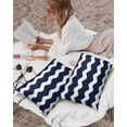 thumbnail image 4 of Blue and White Line Wave Stripe Outdoor Pillow Covers Set of 2,Decorative Waterproof Throw Pillow Case,Minimalist Seashore Geometric Art Cotton Linen Soft Cozy Cushion Pillowcases, 4 of 7