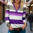 thumbnail image 2 of MIUOWANP Women's Long Sleeved Top Solid Color Hollowed Out Lace V-neck Shirt With Fashionable Jacquard and Comfortable Blouse Size L(8)Purple, 2 of 5