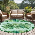 thumbnail image 4 of Tropical Leaves Round Area Rug 7Ft Washable Circle Rugs for Dorm Laundry Room, Watercolor Monstera Palm Leaf Botanical Green Non-Slip Carpet Floor Mats Indoor Outdoor Carpet Runner Home Decor, 4 of 8