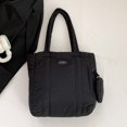 thumbnail image 1 of Bolso de mano acolchado para mujer, bolso de compras ligero con juego de monedero (negro), 1 of 8