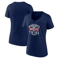 Women's Navy Minnesota Twins Americana Team V-Neck T-Shirt