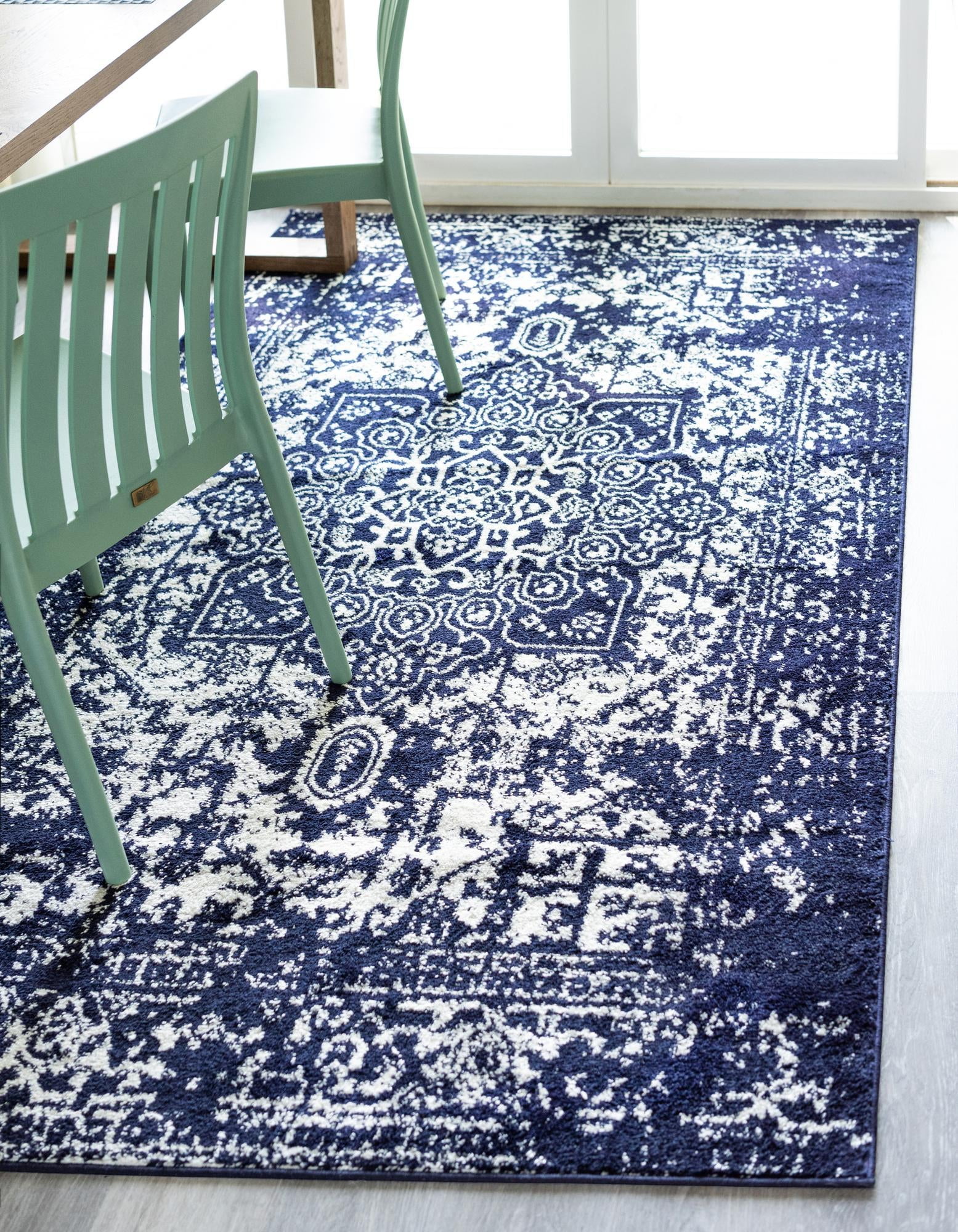 Arlington Collection Rug 3' x 5' Navy Blue MediumPile Rug