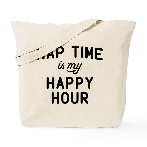 CafePress - Nap Time Is My Happy Hour Tote Bag - Unisex Canvas Tote Bag, Beige, 1-Piece