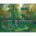 thumbnail image 2 of Joaquin Mir Trinxet 24x20 Black Ornate Framed Double Matted Museum Art Print Titled: Riverbank in the Forest (1918), 2 of 5