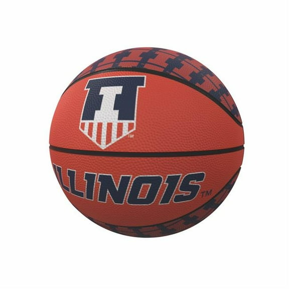 Logo Brands 151-91MR-1 Illinois Repeating Logo Mini-Size Rubber Basketball