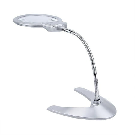 Tebru 2.5X 5X 130mm Desk Magnifying Glass Magnifier with 2 LED Light, Magnifying Glass, LED Magnifier