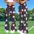 thumbnail image 5 of Mceream Game Day Pants Women Football Loose Fit High Waist Flare Sweatpants Lightweight Casual Yoga Pants Rugby Printed Palazzo Lounge Trousers Navy XXL, 5 of 9