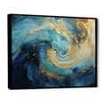 thumbnail image 2 of Designart "Surging In Golden Sapphire IV" Abstract Spirals Floater Framed Wall Art Living Room, 2 of 5