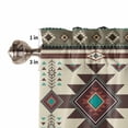 thumbnail image 5 of Half Window Curtain 36 Inches Long, Brown Southwest Window Treatment Curtain Drapes, Ethnic Boho Tribal Vintage Geometric Small Tier Curtains for Bathroom Over Sink, 27.5"x36", 2 Panels, 5 of 7