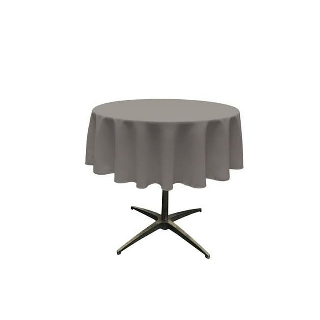 TCpop58R-GrayDrkP12 Nappe Popeline Polyester&44; Gris Foncé - 58 Po Ronde