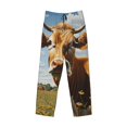 thumbnail image 2 of Fotbe Daisy Flower Field Cow Men's Pajama Pants,Sleepwear Pants,Pj Bottoms Drawstring And Pockets-Large, 2 of 7