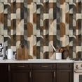 thumbnail image 2 of Peel and Stick Wallpaper 17.7in x 9.8ft Abstract Geometric Curves Neutral Tones Contact Paper Vinyl Waterproof Self Adhesive Wall Paper for Bedroom Shelf Cabinet Renter Friendly, 2 of 8