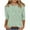 Green, variant on Shirts for Women 3/4 Sleeve Round Neck Casual Print T-shirt Green M