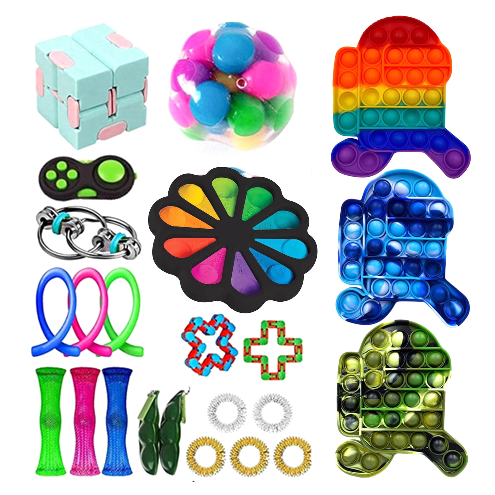 Fidget Toys 35Pcs Set,Simple Dimple Fidget Toy Packs Cheap,Push Pop