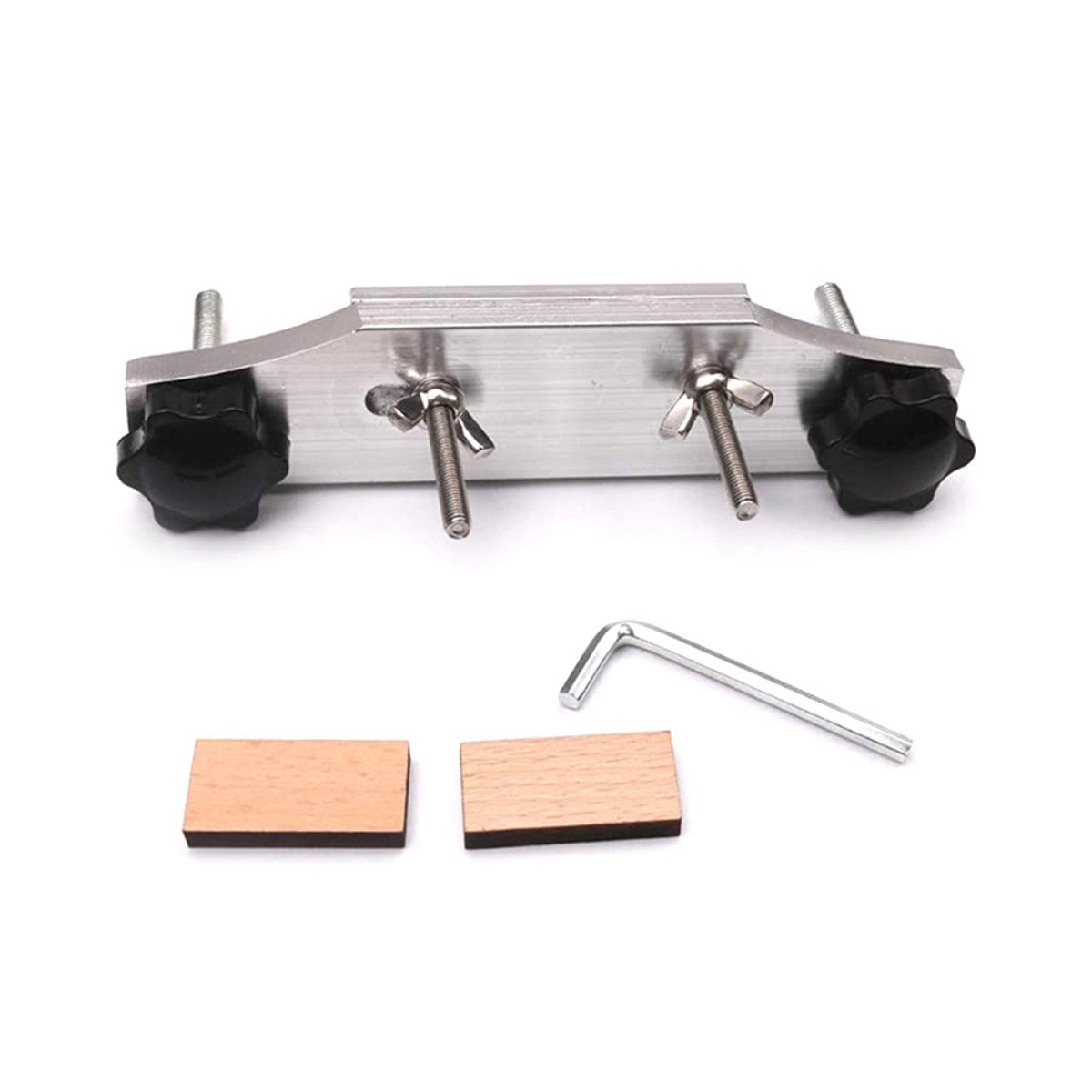 Durable Stainless Steel Guitar Bridge Clamp Assembly Luthier Supply Tool L Wrench With 2 Threaded Outboard Holes