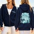 thumbnail image 6 of CAIXIA Womens Hoodies Oversized Zip Up Comfort Cotton Holiday Long Sleeve Top Long Sweatshirts for Women Drawstring Full-Zip Jacket with Pocket Winter Clothing 2026, 6 of 8